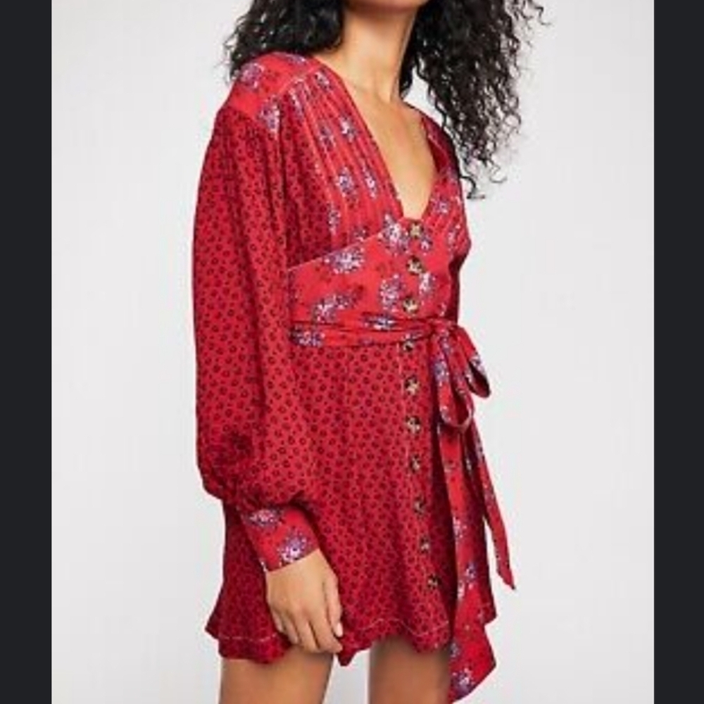 Free people wonderland print mini dress